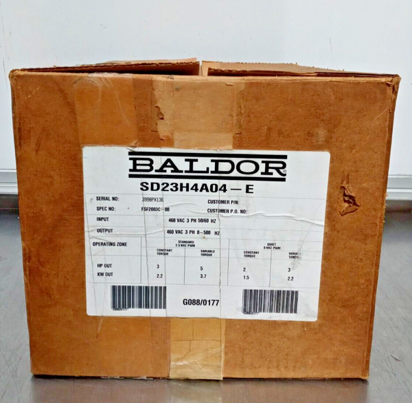 Baldor SD23H4A04-E AC SERVO Control, 460V, 23H, 4/5/8A, 1, RGN TRAN