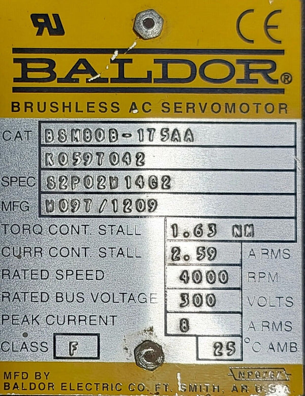 BALDOR servo motor BSM80B-175AA FREE SHIPPING