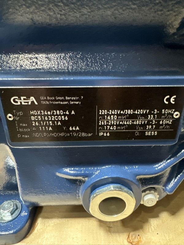 BOCK HGX34E/380-4 A Compressor Suction Gas Cooled GEA BOCK HVAC Hispacold 305020