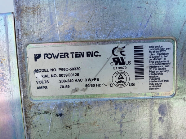 Power Ten P66C-50330 High Power DC Power Supplies, 200-240VAC, 70-59Amps 3W+PE