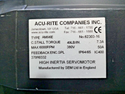 Acu-Rite AM96E AC Servo Motor, 380V, 6000 RPM, .5Nm, 50A, IP64/65