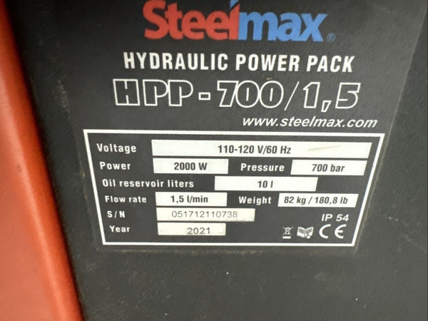 Steelmax HPP 700 Hydraulic Power Pack And  Punch  Press TYPE PRO-110HP  47 Tons